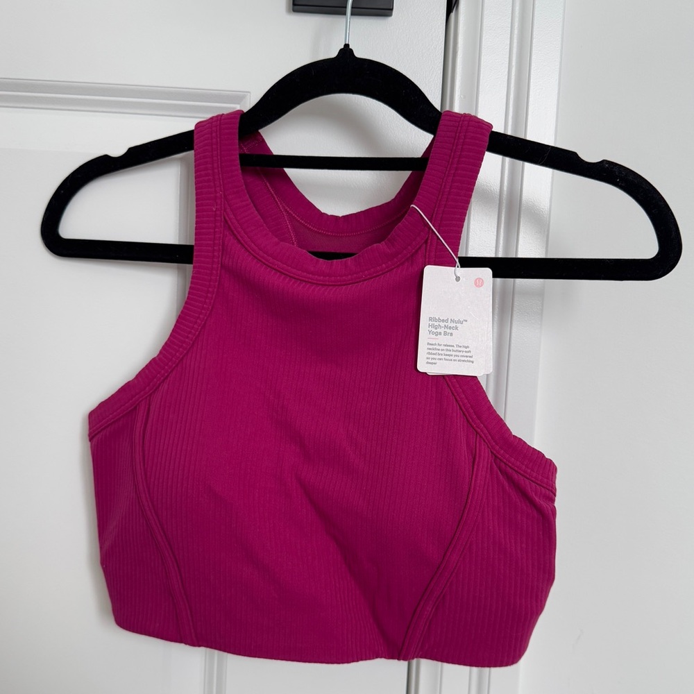 NWT LULULEMON RIBBED NULU HIGH NECK YOGA BRA SZ 8